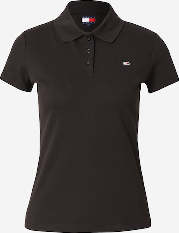 Tommy Jeans Shirt 'ESSENTIAL' in Zwart: voorkant