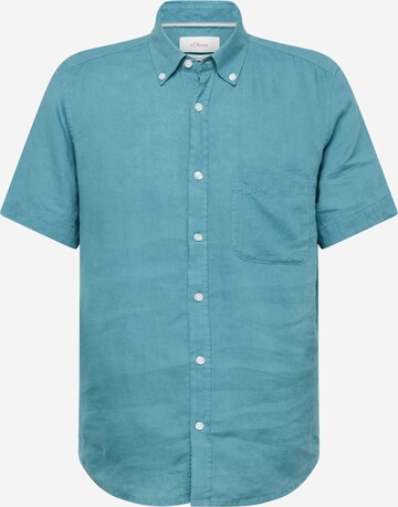 s.Oliver Regular fit Button Up Shirt in Blue: front