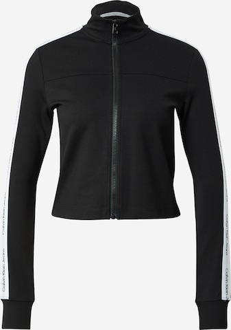 Calvin Klein Jeans Zip-Up Hoodie 'Milano' in Black: front