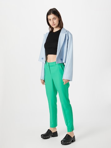COMMA Slimfit Kalhoty s puky – zelená