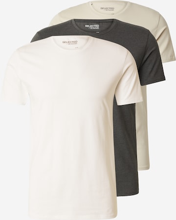 T-Shirt 'SLHRoland' SELECTED en beige : devant