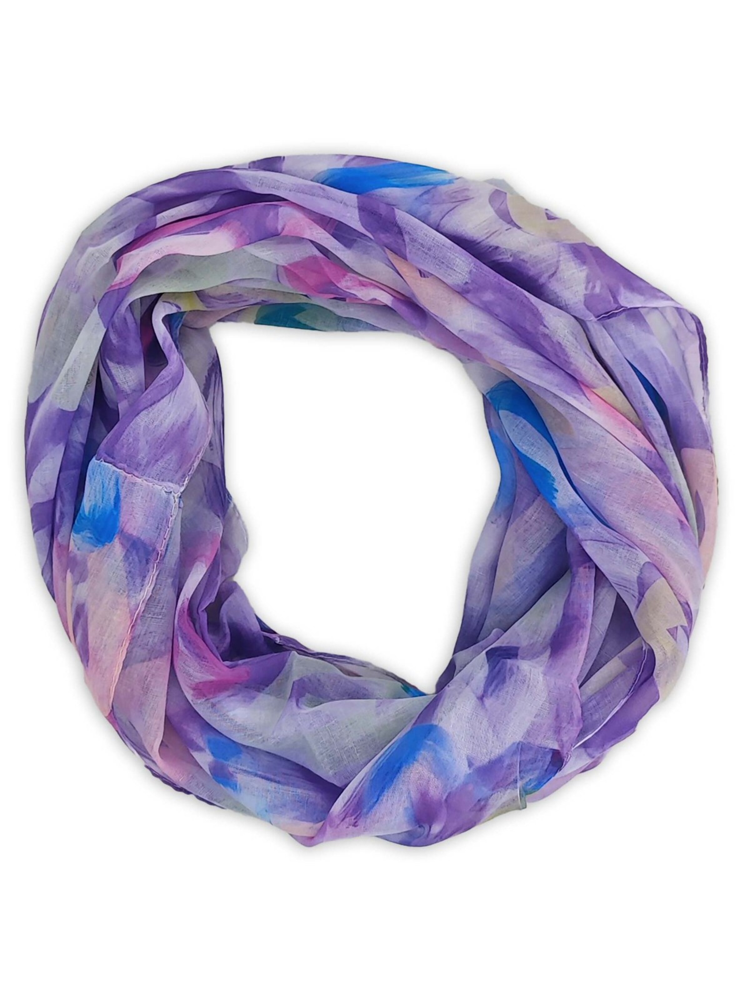 styleBREAKER Schlauchschal 'Loop mit Brushstroke Herz Muster'‌‌‌‌‌‌‌‌‌‌ in Lila: Vorderseite