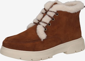 CAPRICE Lace-Up Ankle Boots in Brown: front