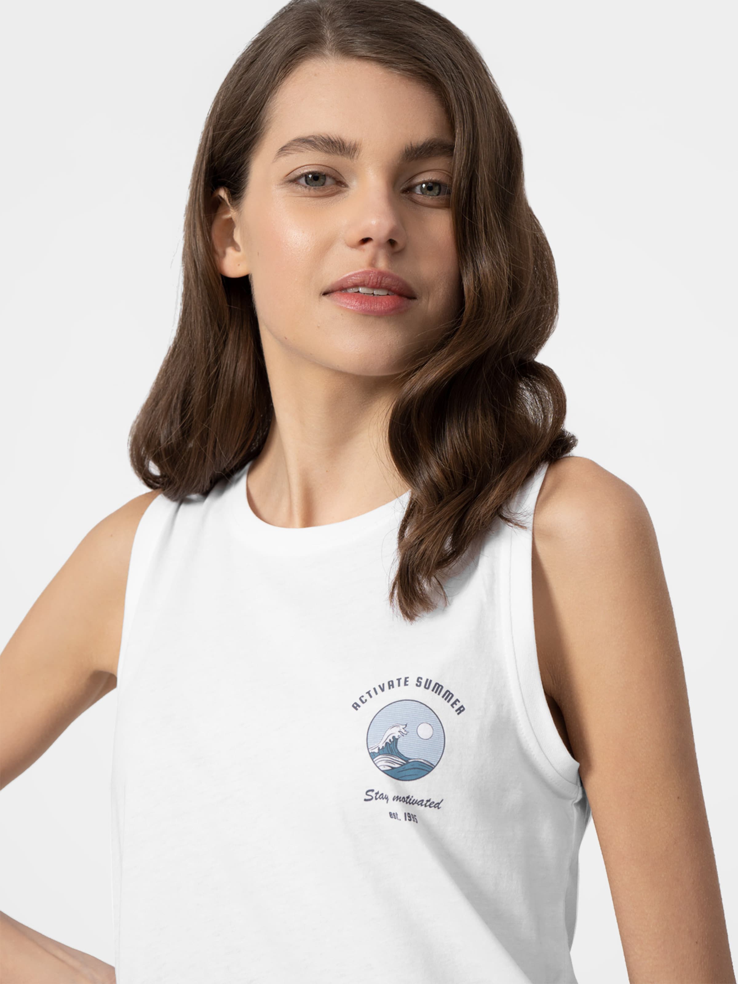 Frauen Sportbekleidung 4F Sporttop in Weiß - SN51180 Frauen Sportbekleidung 4F Sporttop in Weiß - SN51180