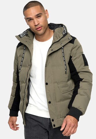 INDICODE JEANS Winter Jacket in Green: front