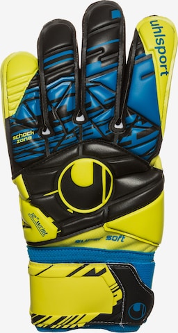 UHLSPORT Athletic Gloves 'Speed Up' in Yellow: front