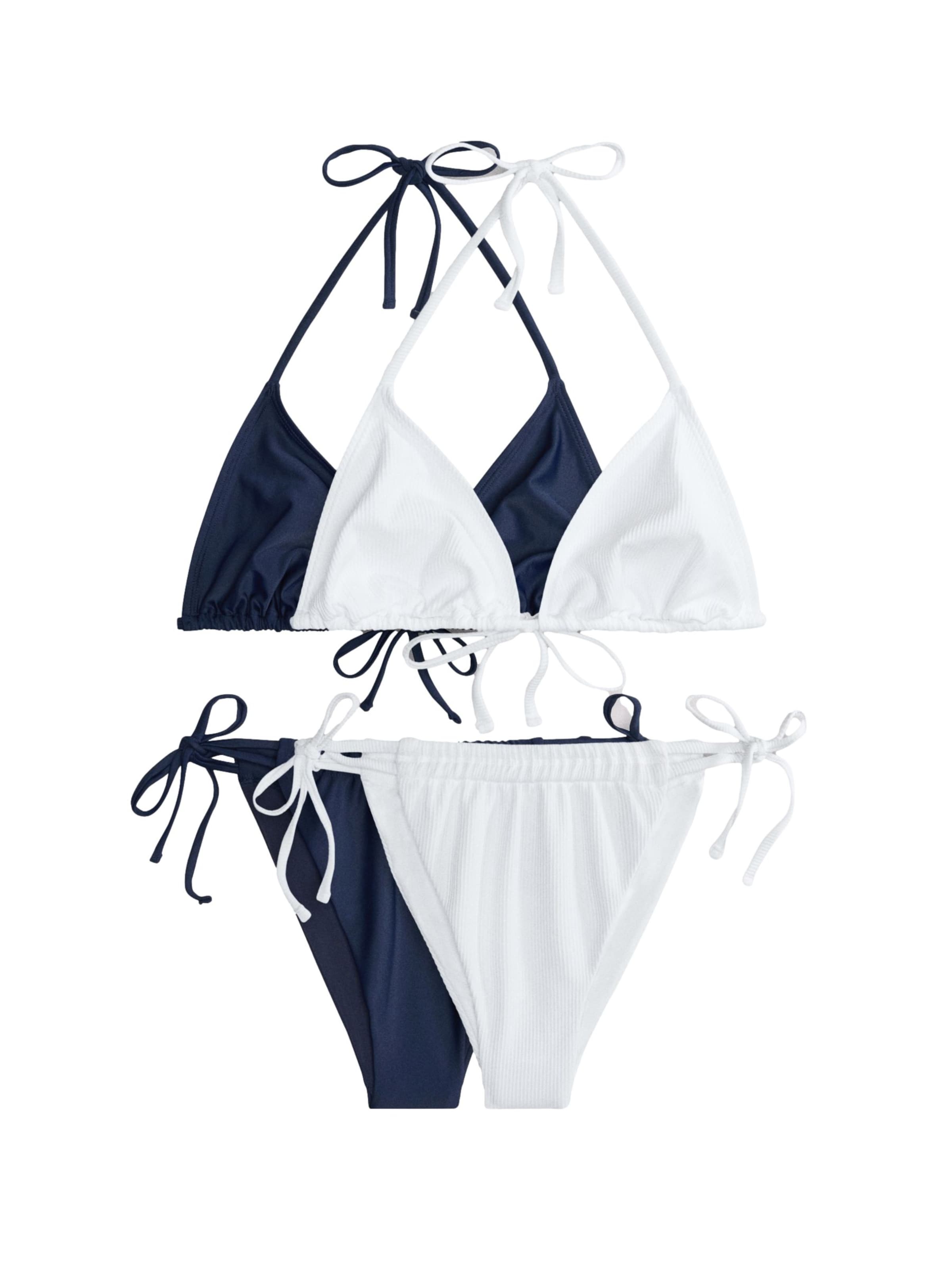 The Set Trikotni nedrčki Bikini | modra barva: sprednja stran