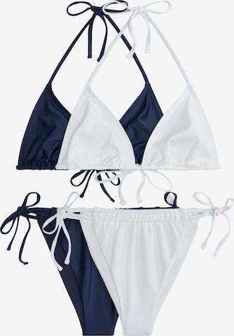 The Set Trikotni nedrčki Bikini | modra barva: sprednja stran