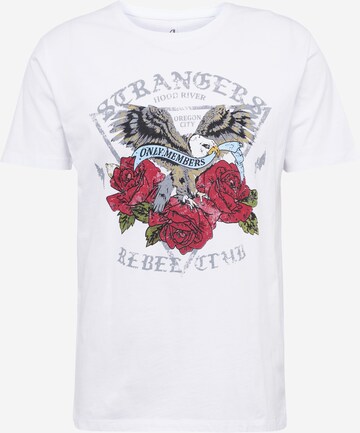 Key Largo Shirt 'STRANGE' in Wit: voorkant