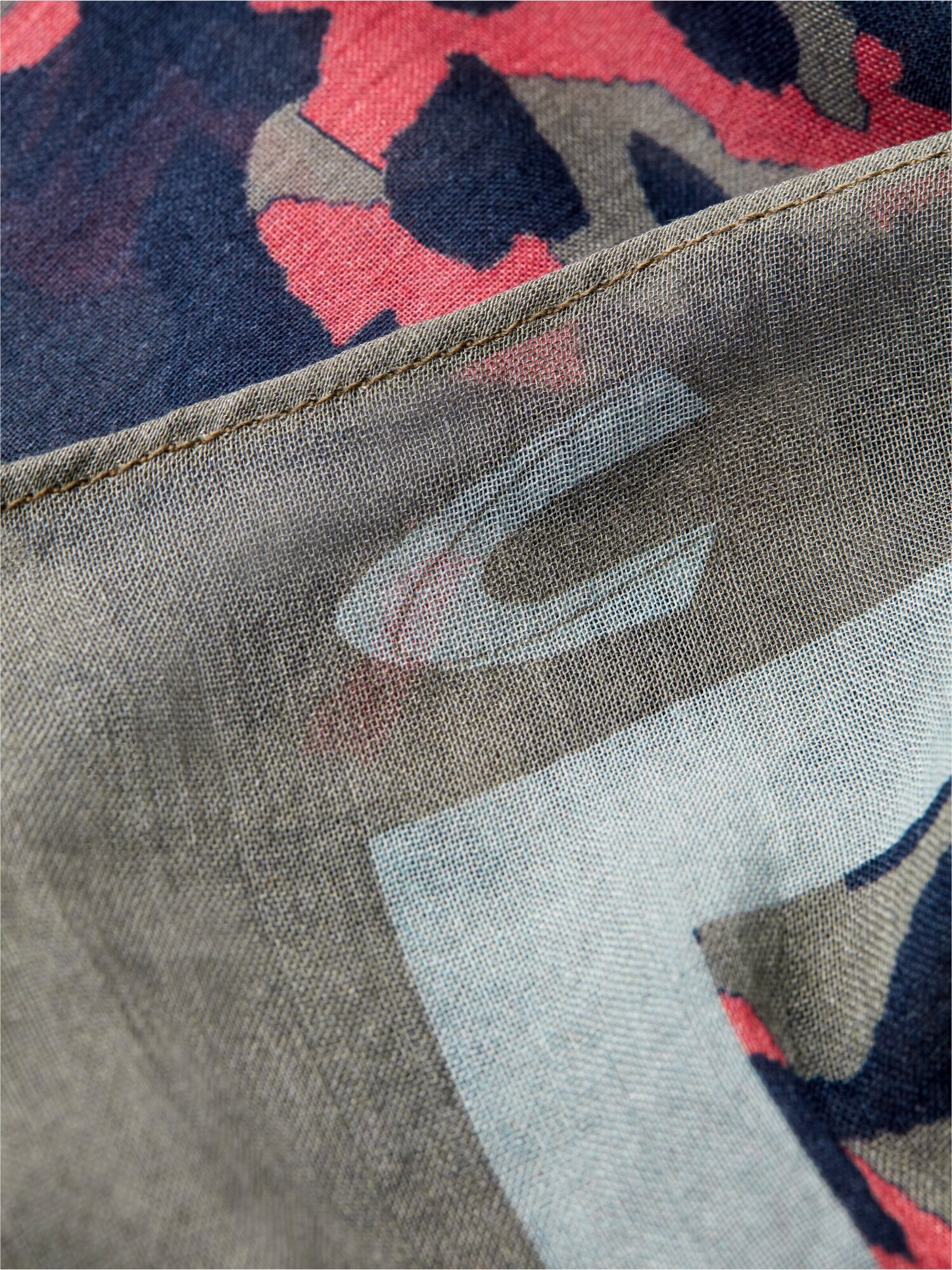 CAMEL ACTIVE Gemusterter Schal aus einer Baumwollmischung in Blau