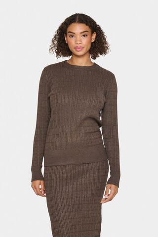 SAINT TROPEZ Pullover in Braun: Vorderseite