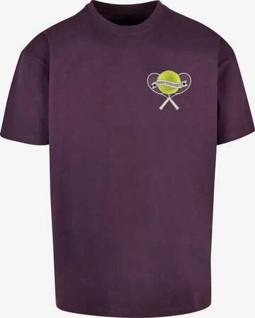 Merchcode Shirt 'Tennis Tournament' in Lila: voorkant