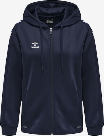 Hummel Athletic Zip-Up Hoodie in Blue: front