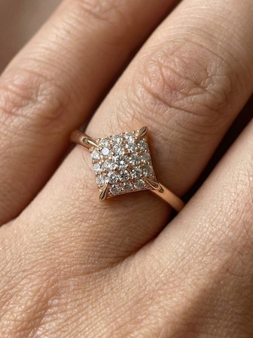 La Moda Me Ring 'Lumina - Rose Gold Plated Cushion Pavé' in Gold