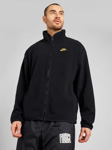 Nike Sportswear Fleece jacket 'CLUB' in Black: front