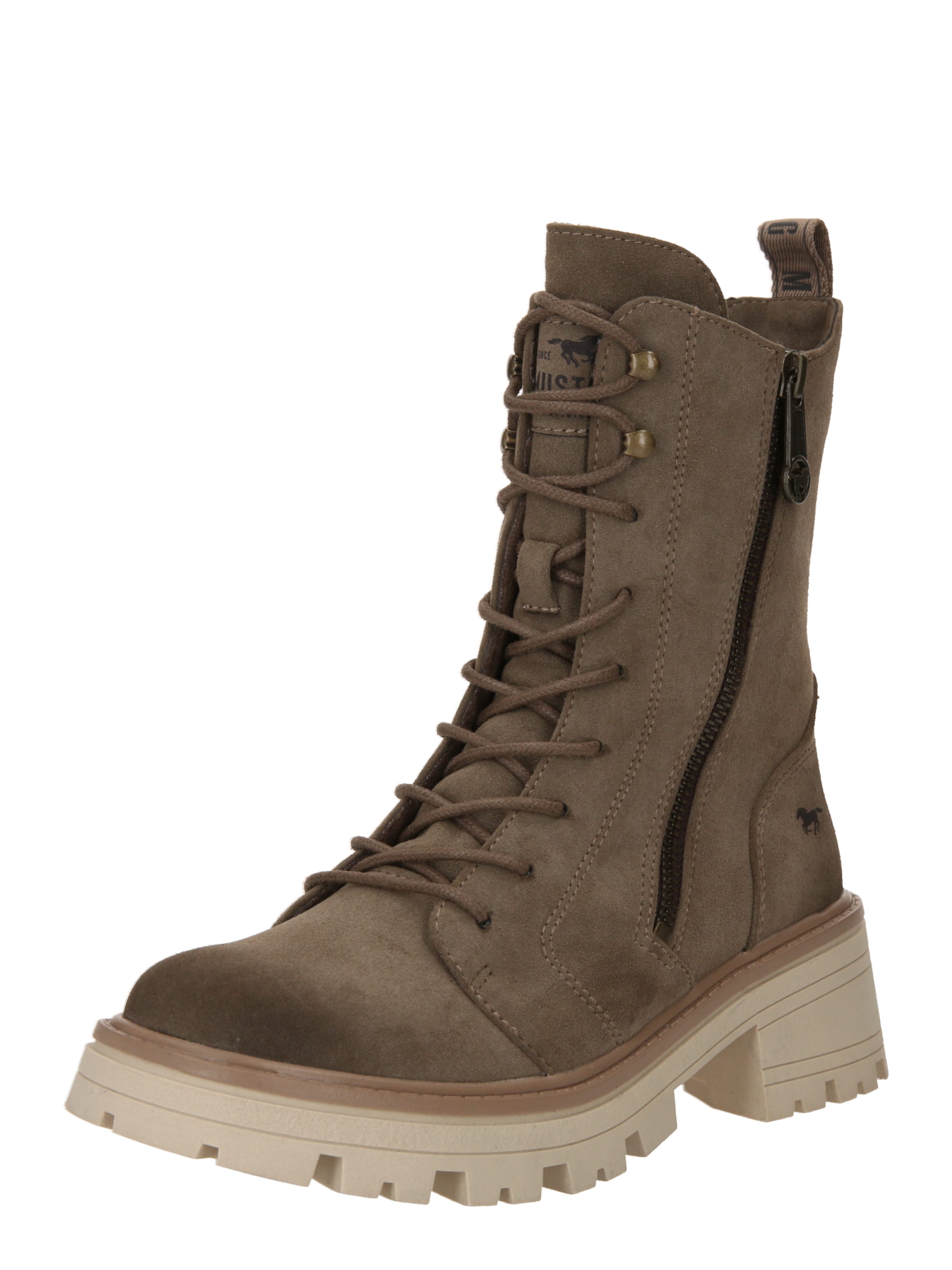 Bottines à lacets MUSTANG en marron : devant