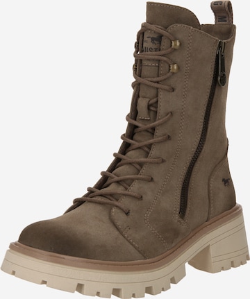 MUSTANG Lace-Up Ankle Boots in Brown: front