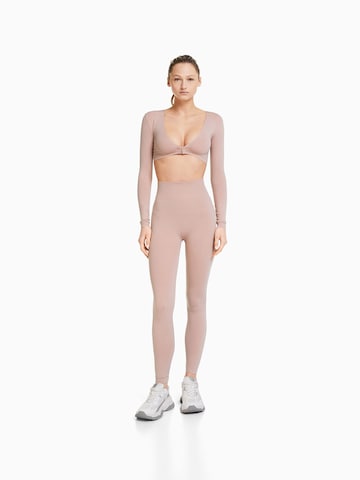 Bershka Skinny Leggings in Pink