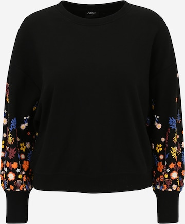 Only Petite Sweatshirt 'BROOKE' in Zwart: voorkant