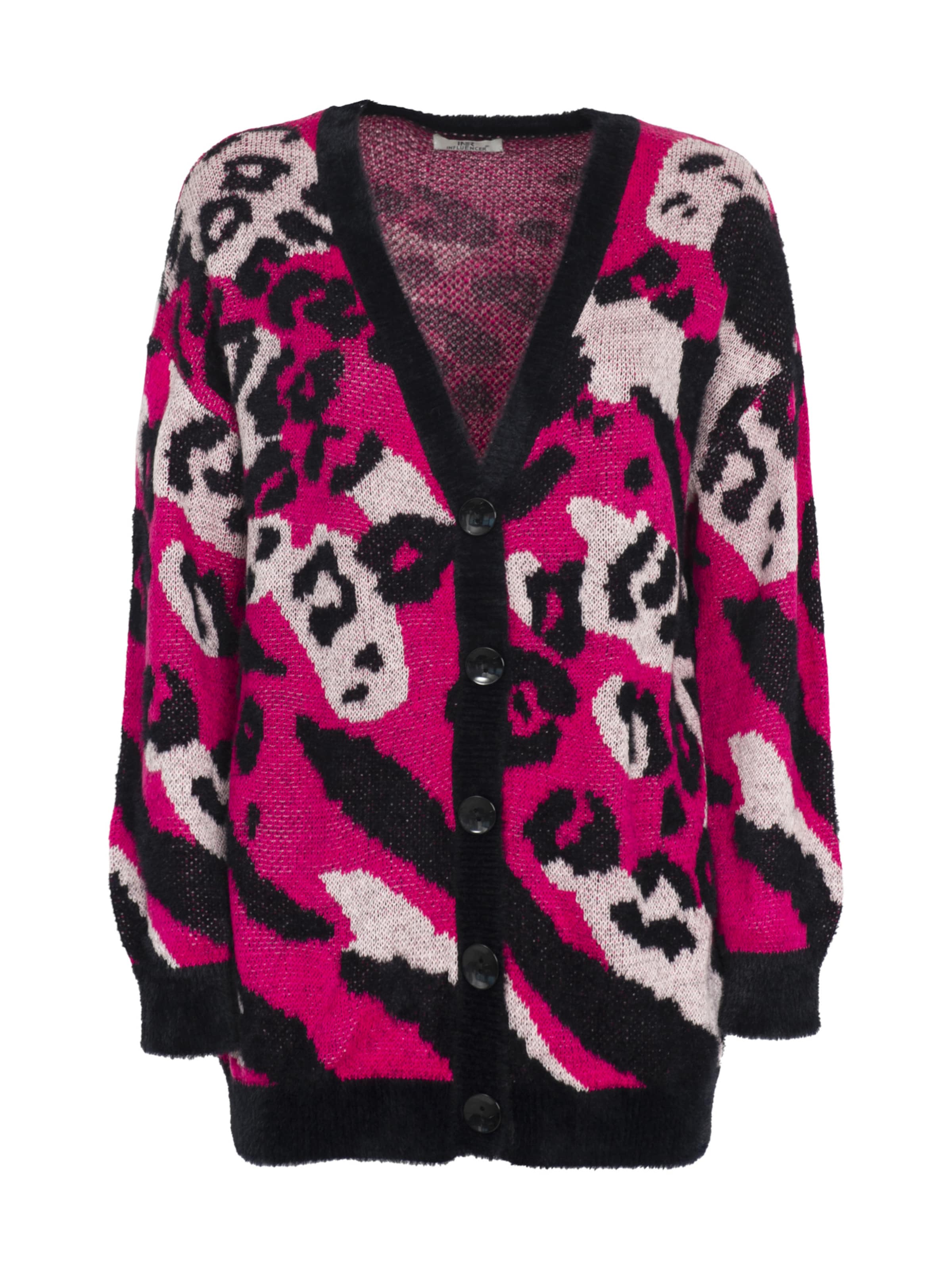 Geacă tricotată de la Influencer pe roz: față