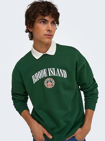 Only & Sons Sweatshirt 'ONSCONNOR' in Green