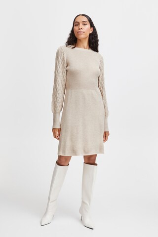 b.young Knitted dress 'Nonina' in Beige