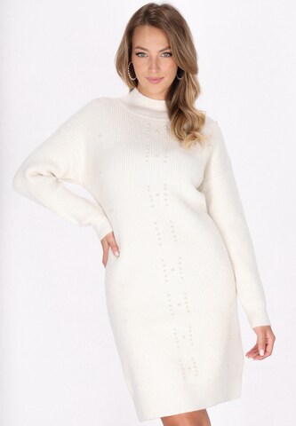 faina - Vestido de punto en blanco: frente