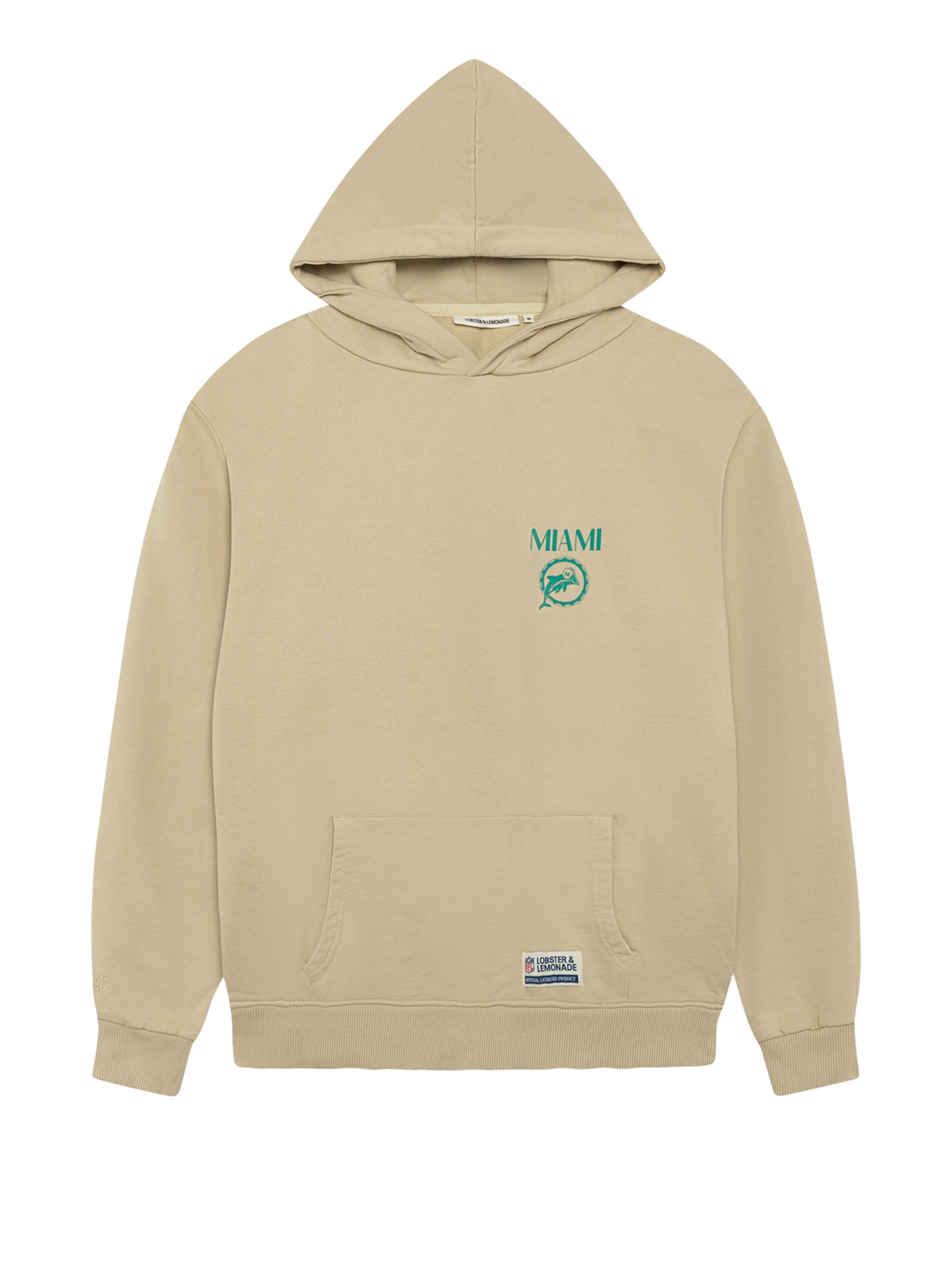 Lobster & Lemonade Pullover 'L&L – NFL Classics Dolphins – '76 Boxer Hoodie beige'‌‌ in Beige: Vorderseite