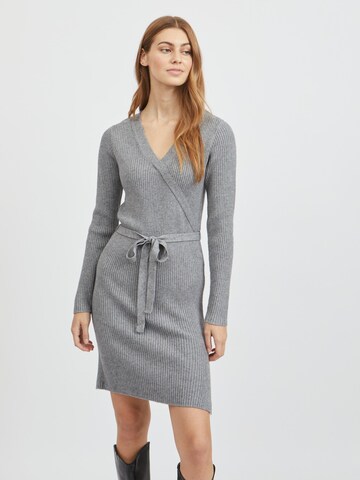 VILA Knitted dress 'Ril' in Grey: front
