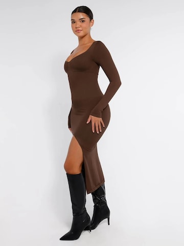FÉMINITÉ Fatale Dress 'ELENA' in Brown: front