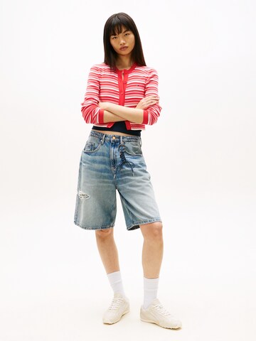 Tommy Jeans - Casaco de malha 'Cardi' em vermelho