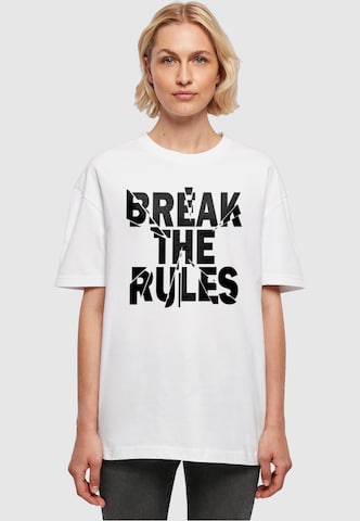 Merchcode T-Shirt  'Break The Rules 2' in Weiß: predná strana