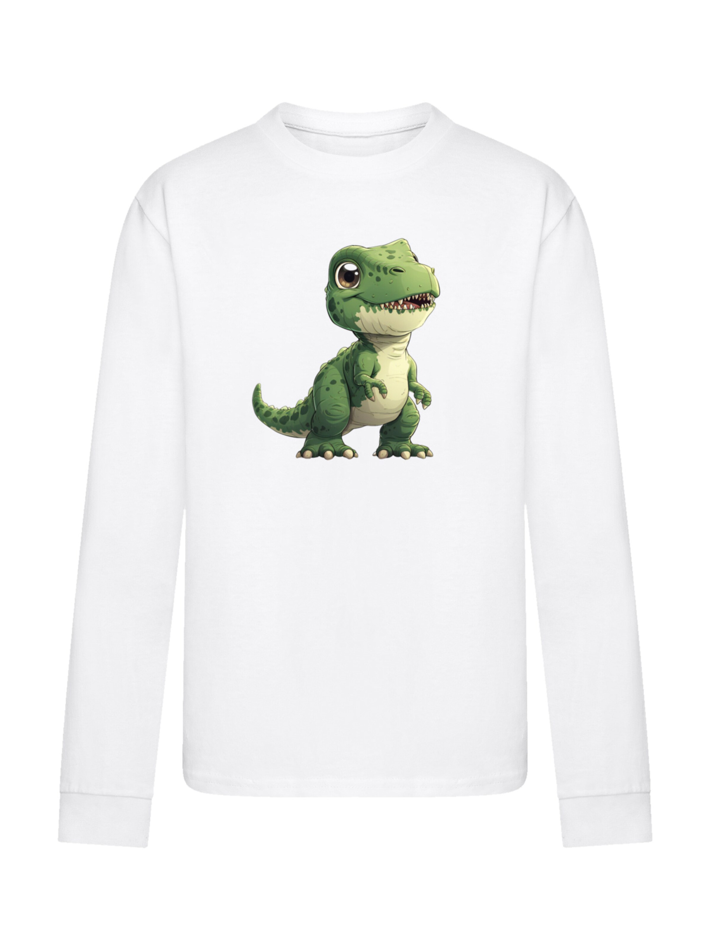 T-Shirt 'Süßer grüner Dino' F4NT4STIC en blanc : devant