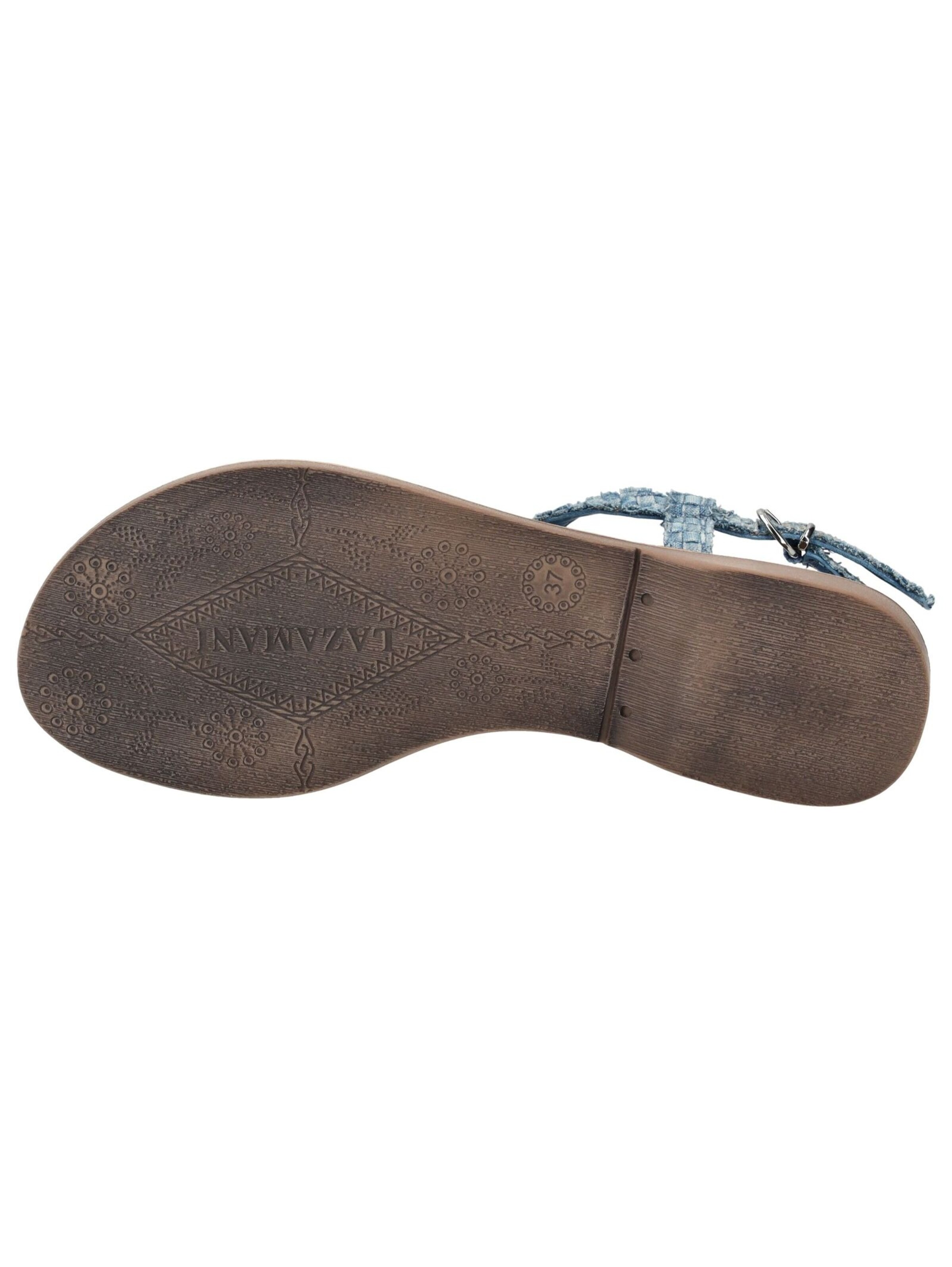 LAZAMANI T-Bar Sandals in Blue