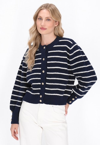 DreiMaster Maritim Gebreid vest 'Classic Look' in Blauw: voorkant