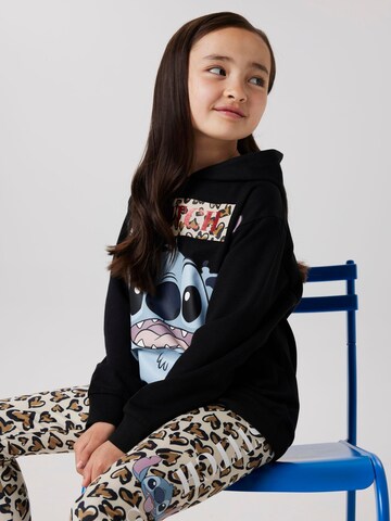 NAME IT - Sudadera 'Stitch' en negro: frente