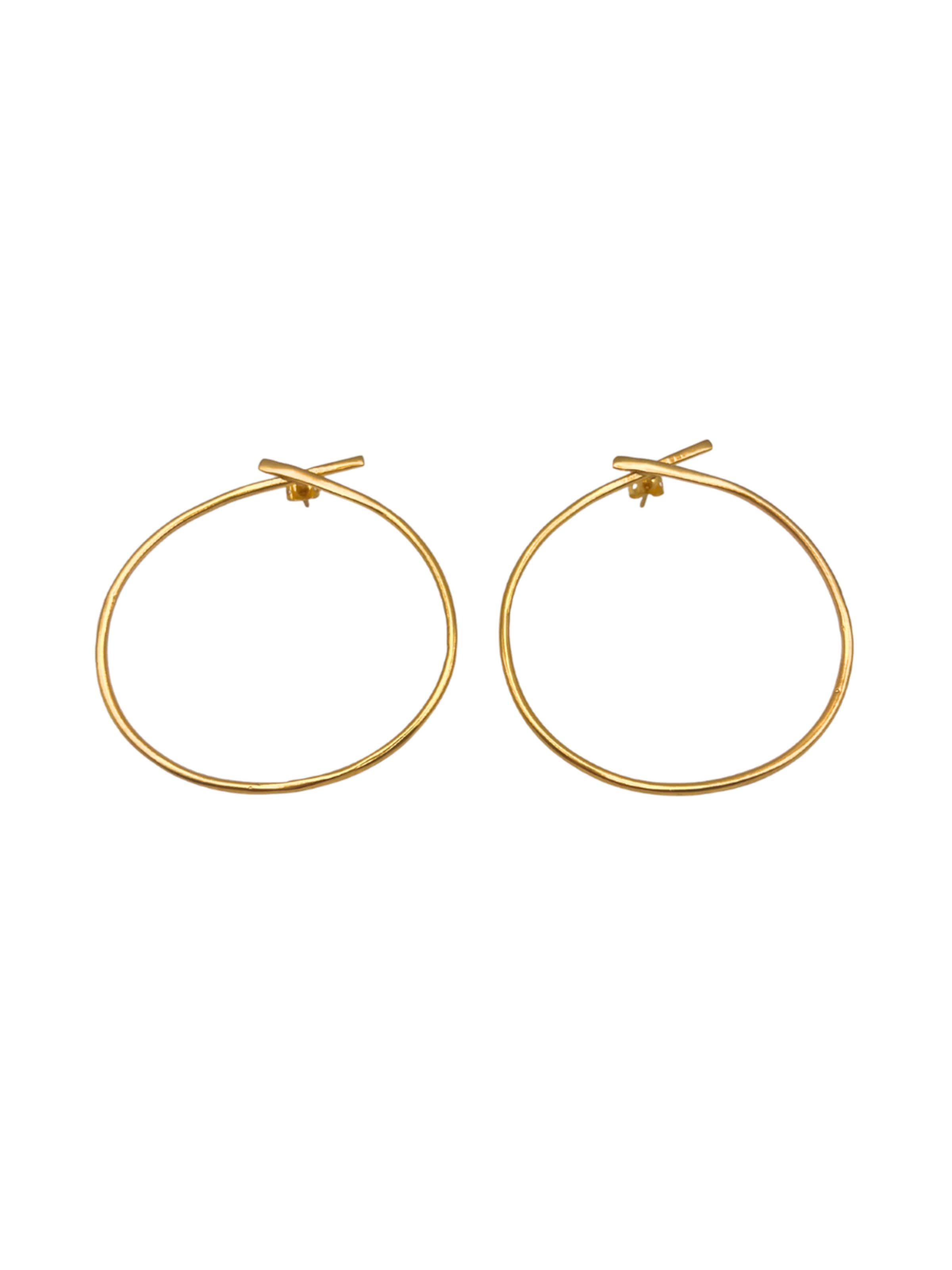 Boucles d'oreilles 'Golden Delphi' Les Reines en or : devant