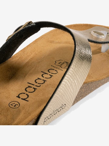 Palado T-Bar Sandals 'Kos' in Gold