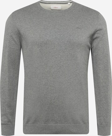 s.Oliver Men Big Sizes Sweater in Grey: front