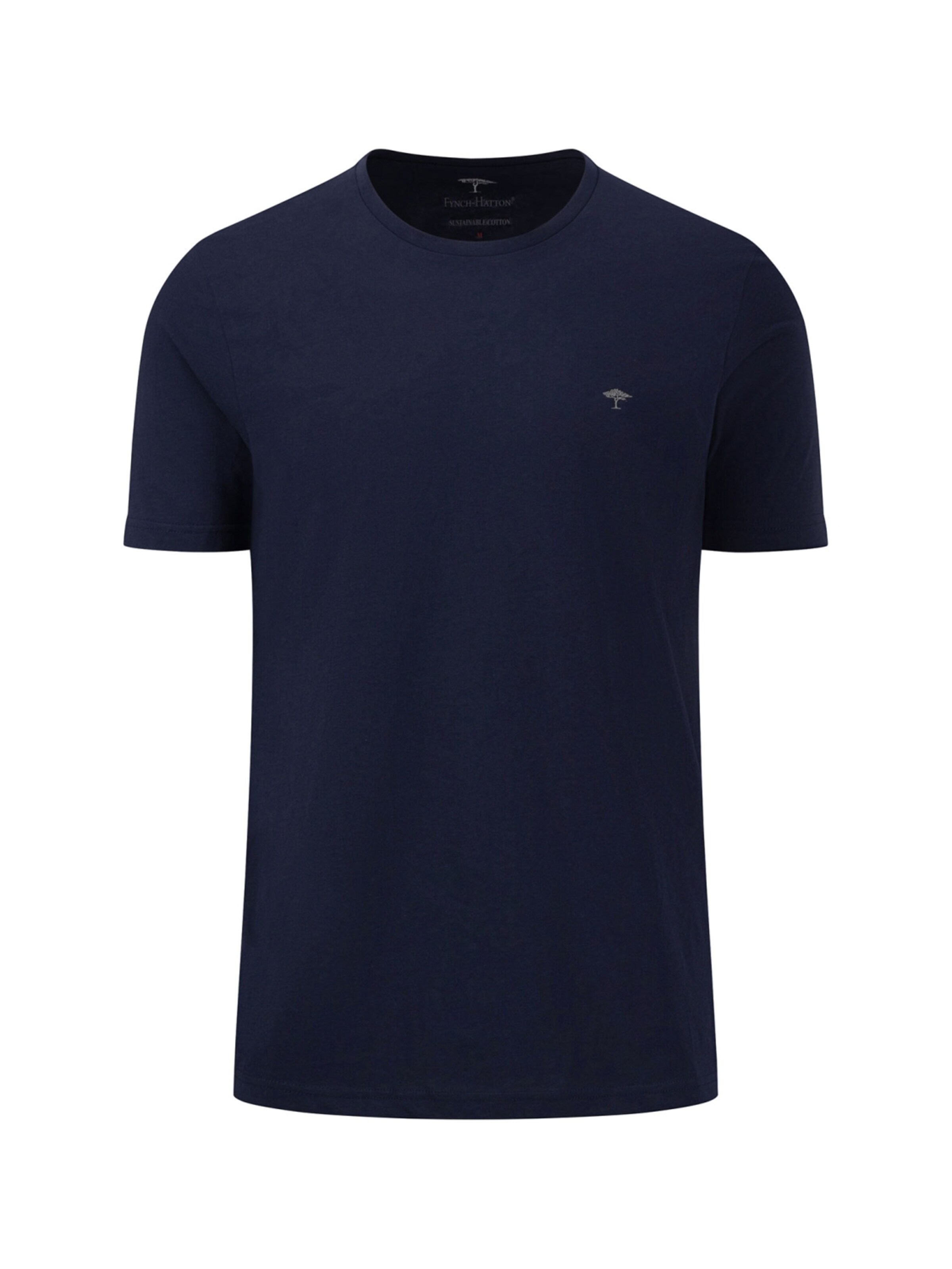 Fynch Hatton Shirt 'T-Shirt, Basic Dunkelblau' in Blau: Vorderseite