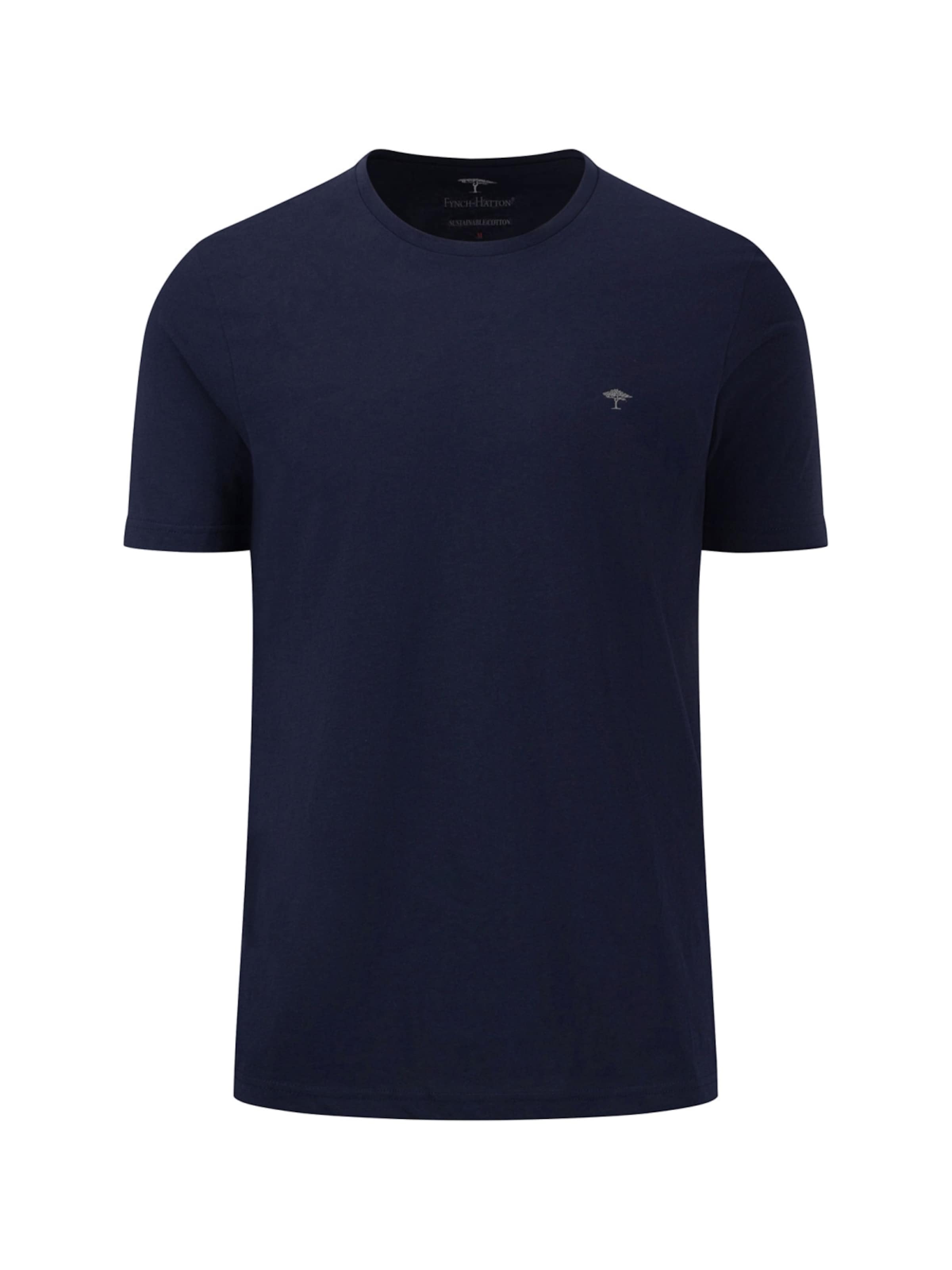 Fynch Hatton Shirt 'T-Shirt, Basic Dunkelblau'‌‌‌‌‌ in Blau: Vorderseite