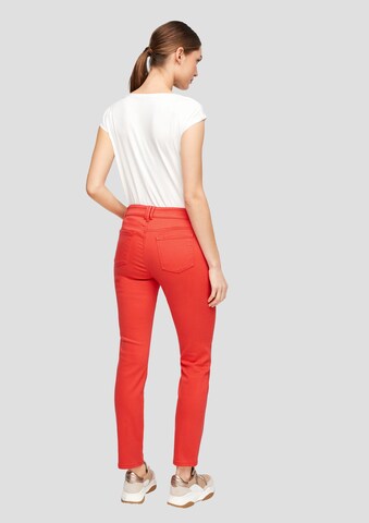 COMMA Slimfit Jeans in Rood: terug