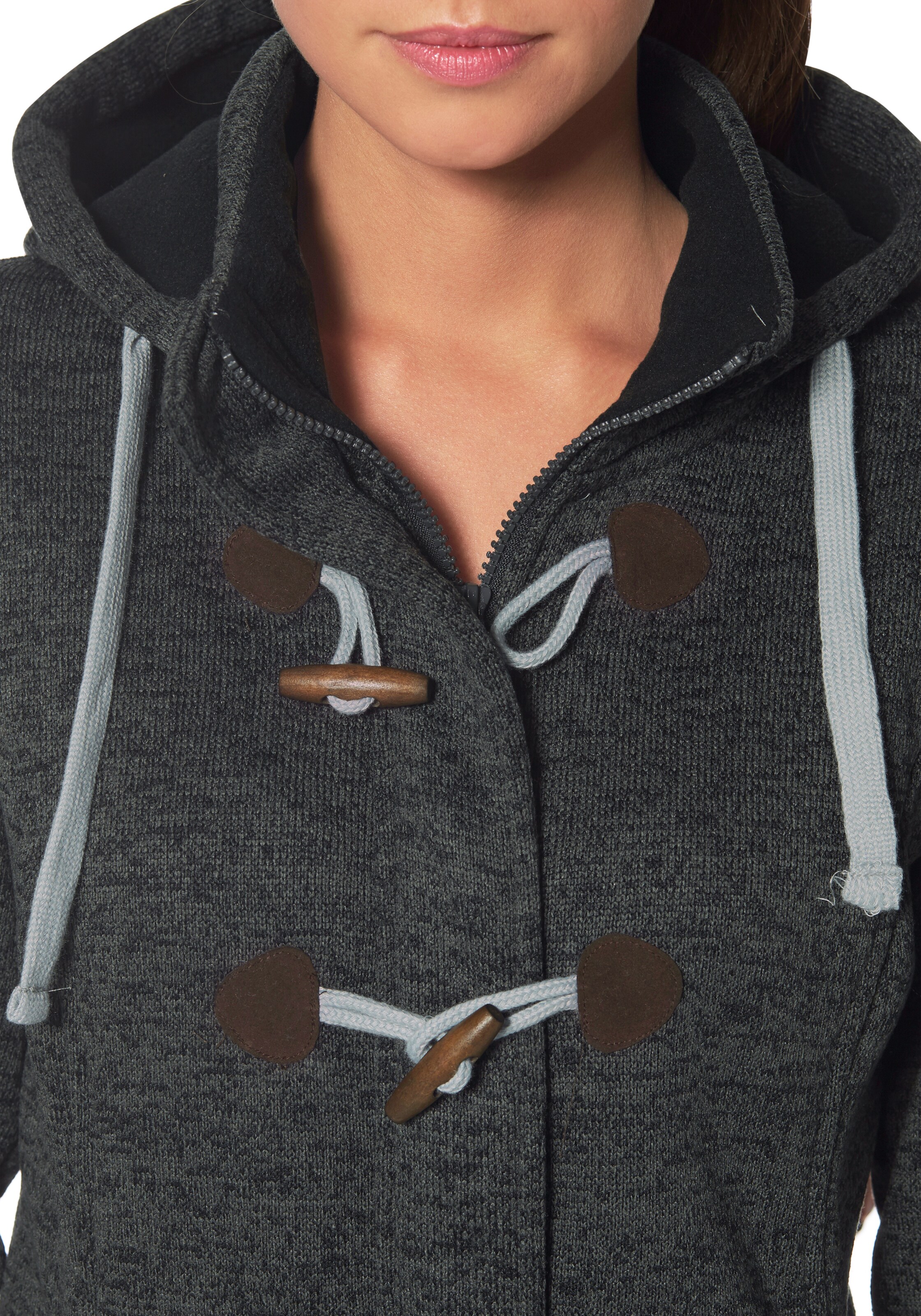 POLARINO Athletic Fleece Jacket in Grey