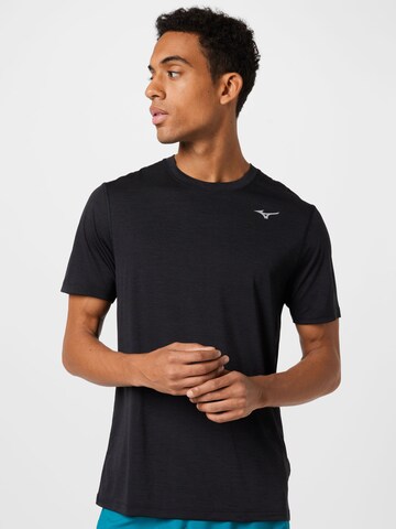 MIZUNO Sportshirt 'Impulse' in Schwarz: Vorderseite
