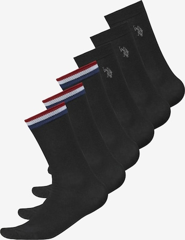 U.S. POLO ASSN. Socken 'Malte' in Schwarz: Vorderseite