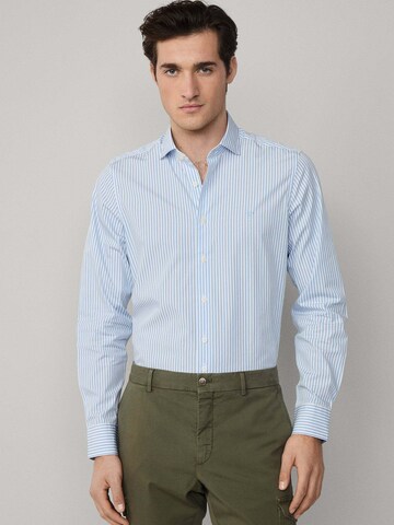 Coupe slim Chemise Hackett London en bleu : devant