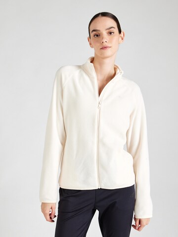 Giacca di pile funzionale di 4F in beige: frontale