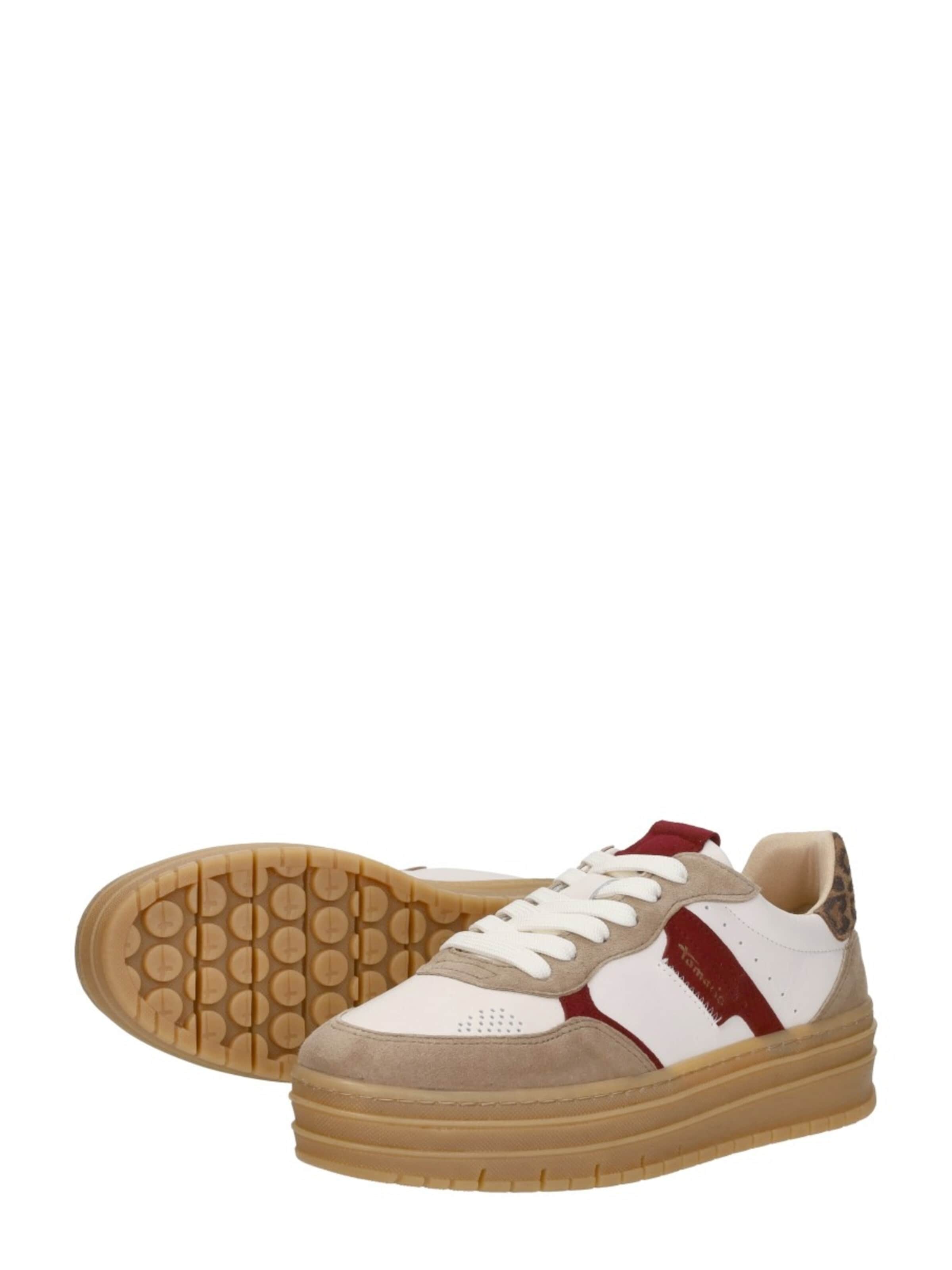 Tamaris Platform trainers 'Sneakers Laag' in Beige