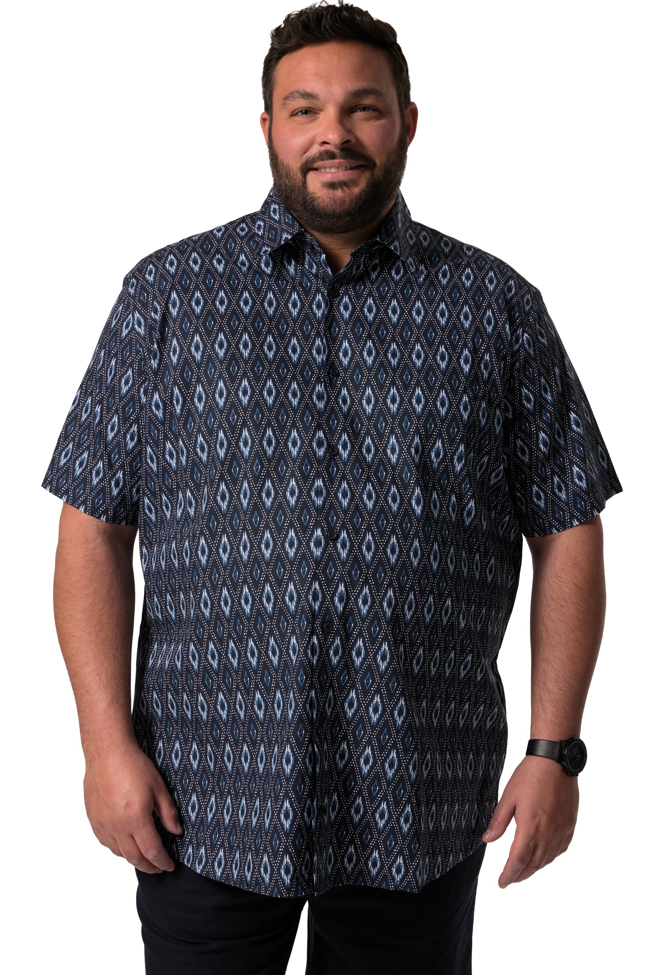 Men Plus Regular Fit Hemd in Blau: Vorderseite