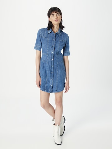 Dondup Shirt Dress in Blue: front